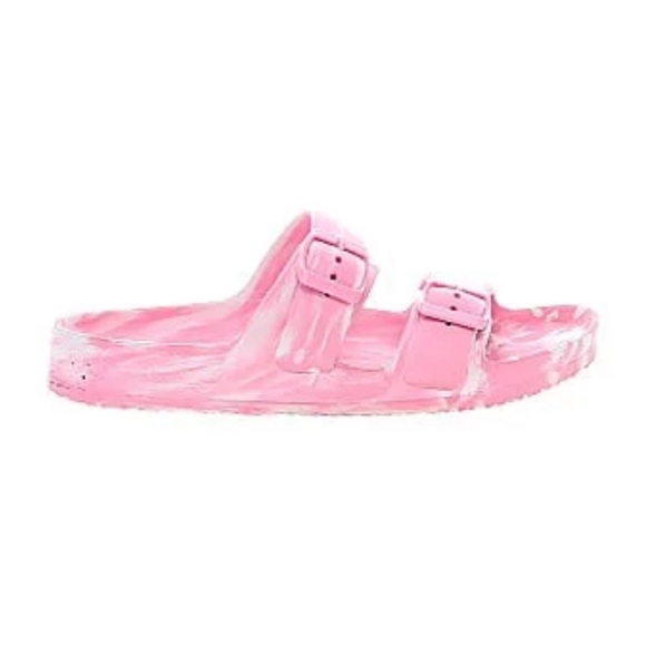 Shade & Shore Shoes - Shade & Shore Tie Dye Two Band Slide sandal Size 6 Pink & White NEW